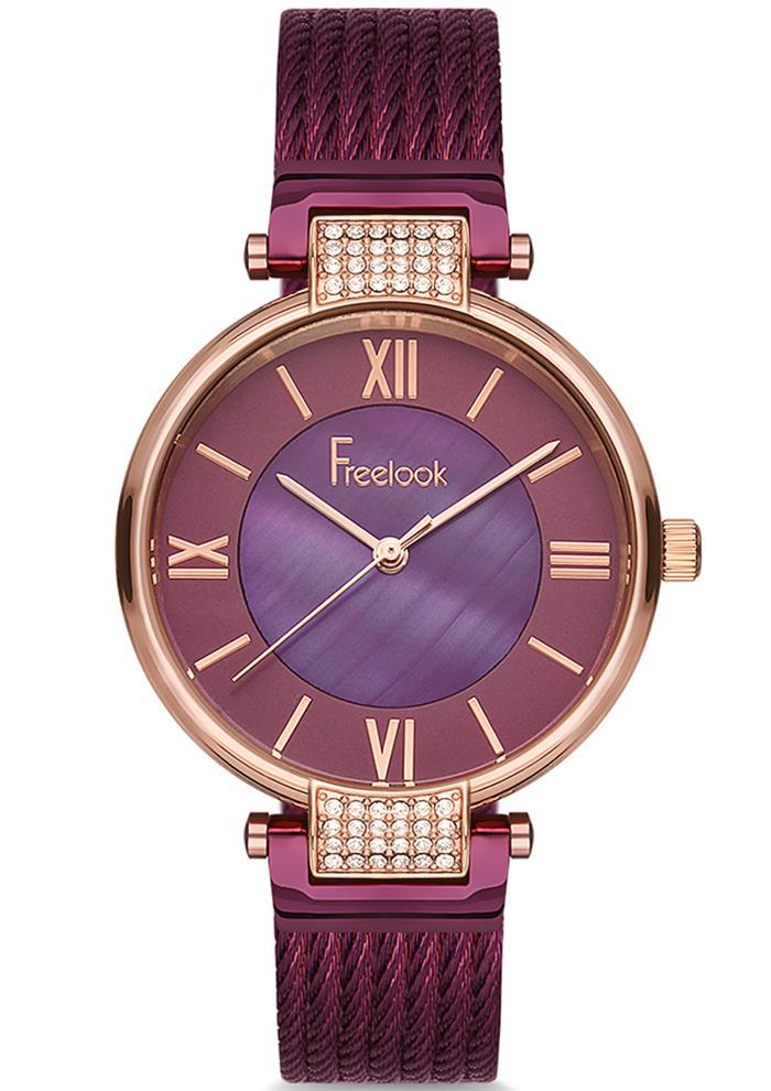 Freelook F.8.1070.05 38 mm Mor Çelik Kordon Analog Kadın Kol Saati