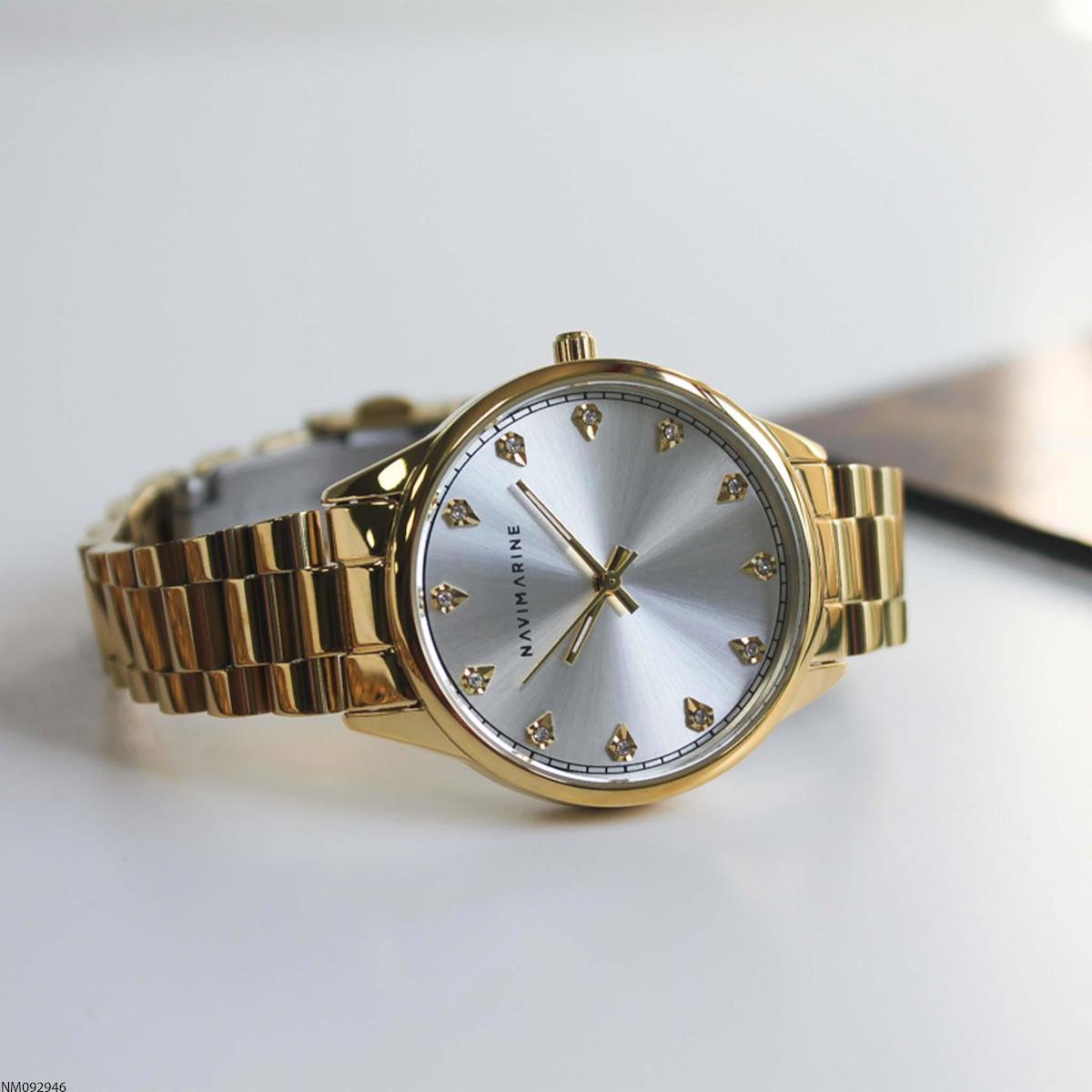 Navimarine NM092946 35 mm Altın Çelik Kordon Analog Kadın Kol Saati