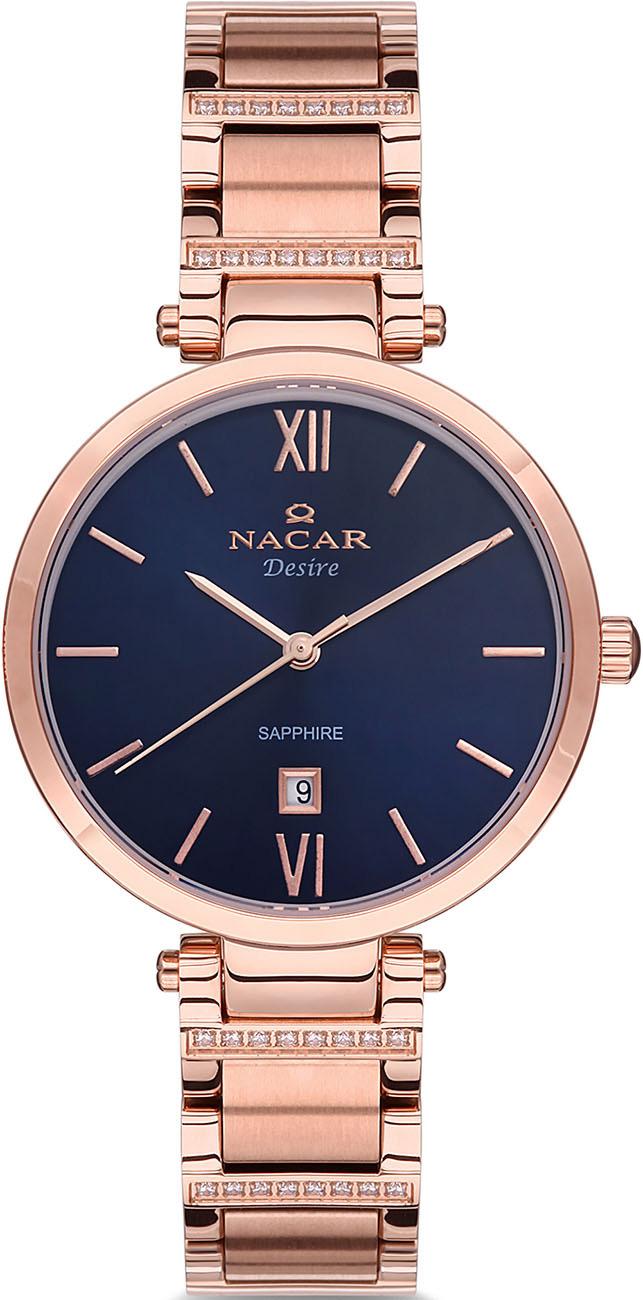 Nacar 33-398075-RLMS Takvimli 34 mm Rose Gold Metal Kordon Analog Kadın Kol Saati