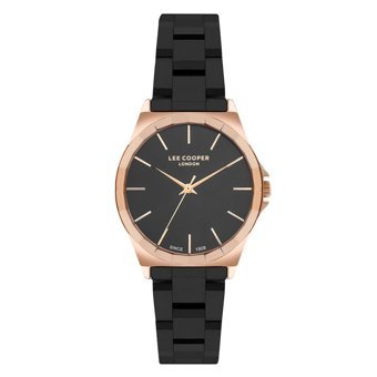 Lee Cooper LC07686.450-L 40 mm Siyah Çelik Kordon Analog Kadın Kol Saati