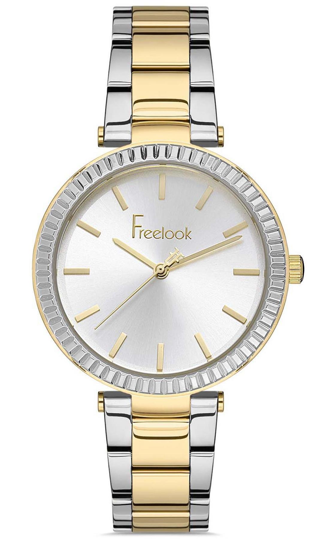 Freelook FL.1.10266.4 35 mm Altın-Gri Çelik Kordon Analog Kadın Kol Saati