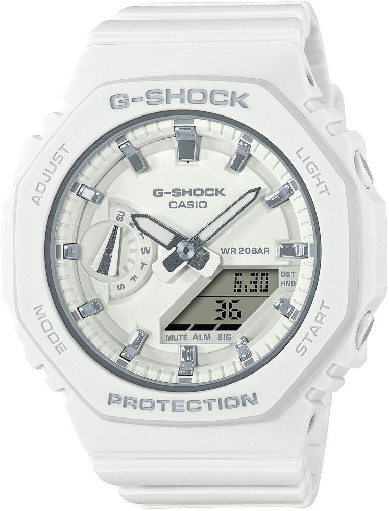 Casio Gma-s2100-7adr Takvimli 45 mm Beyaz Çelik Kordon Analog Kadın Kol Saati