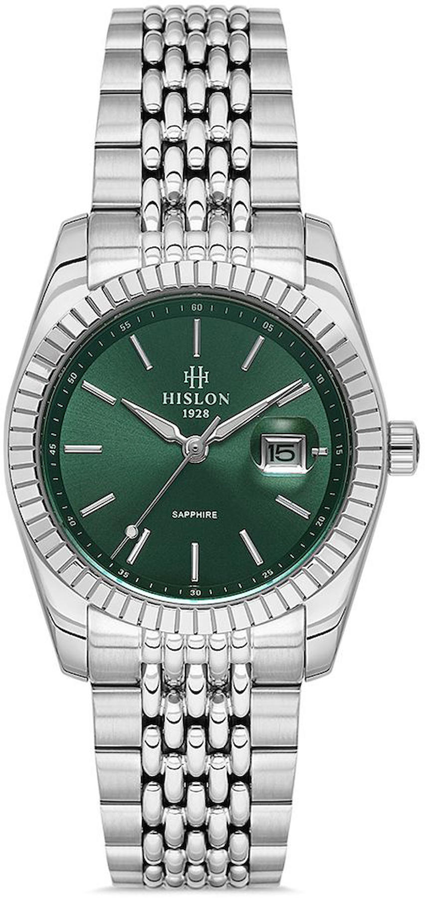 Hislon QL145S-15SS Takvimli 31 mm Gri Çelik Kordon Analog Kadın Kol Saati