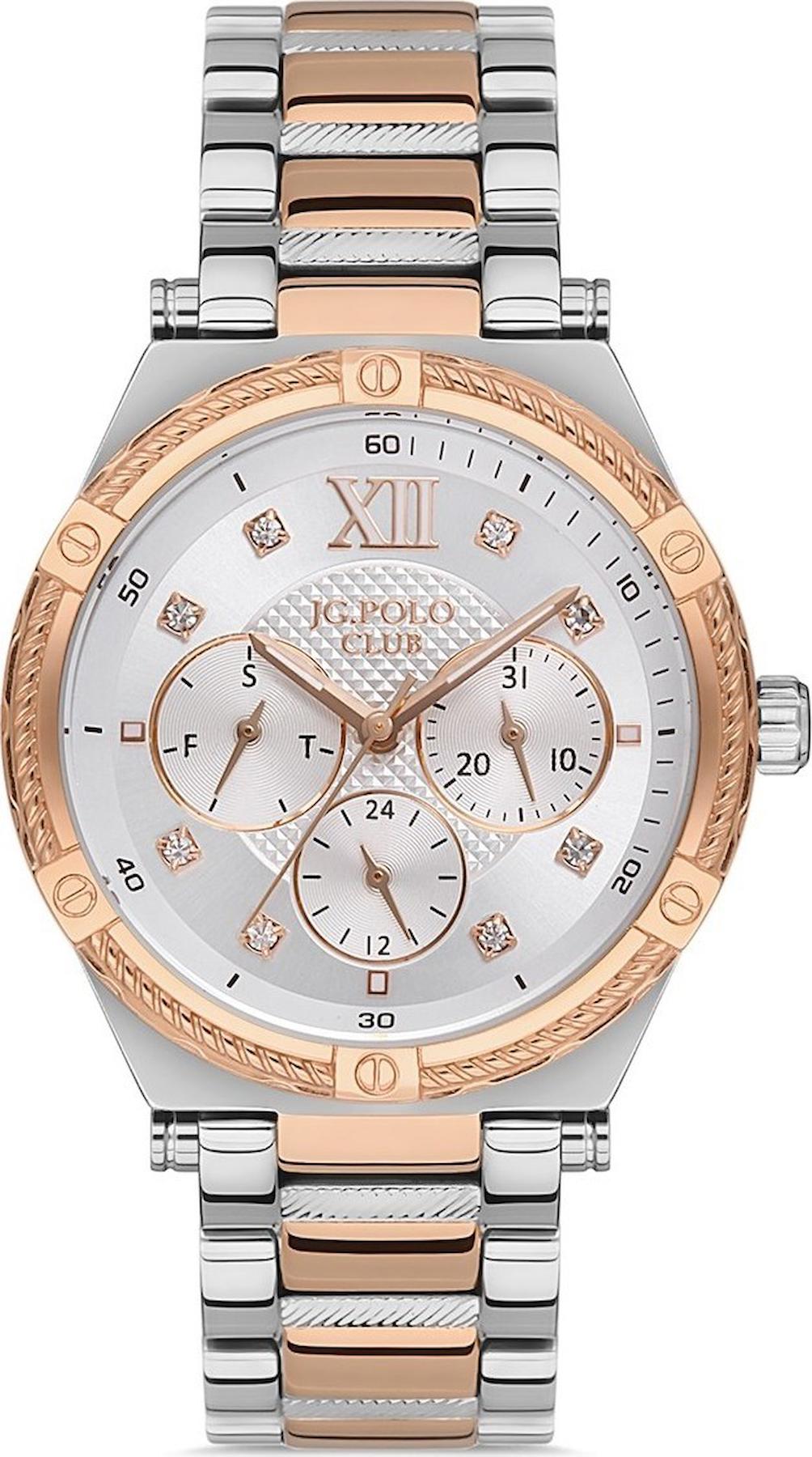 Jg. Polo Club JPC.0522.3667M.2 33 mm Gri-Rose Gold Çelik Kordon Analog Kadın Kol Saati