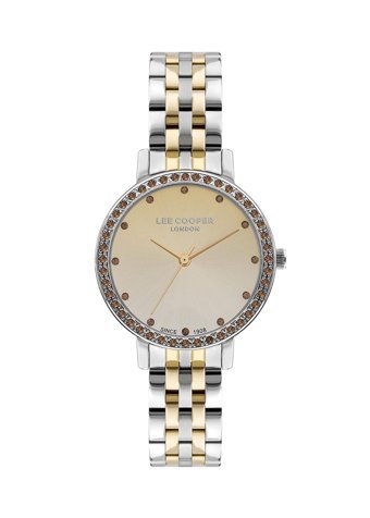 Lee Cooper LC07590.210 40 mm Altın-Gri Çelik Kordon Analog Kadın Kol Saati