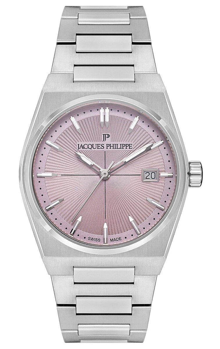 Jacques Philippe JPQLS5213X6PK Takvimli 34 mm Gri Çelik Kordon Analog Kadın Kol Saati