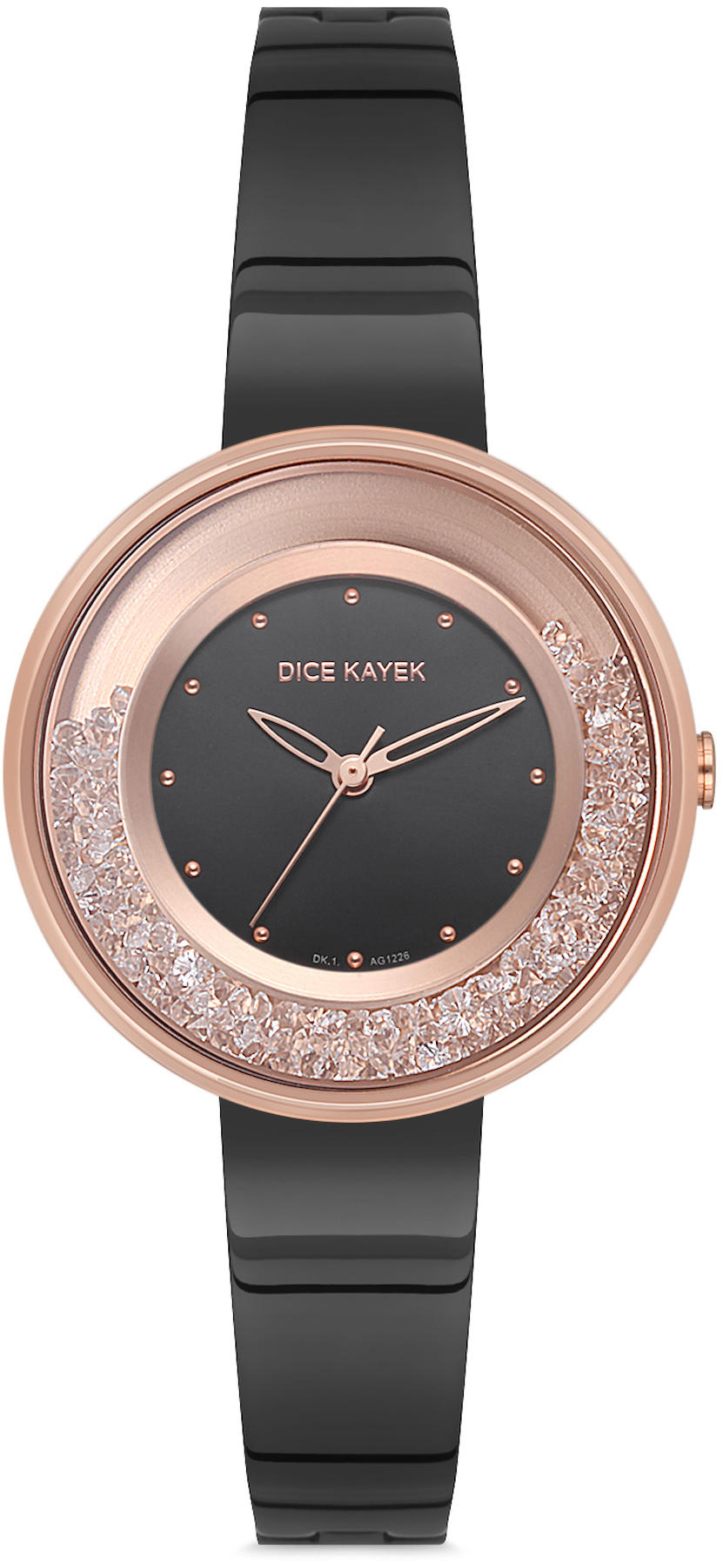 Dice Kayek DK.1.AG1226.05 36 mm Siyah Metal Kordon Analog Kadın Kol Saati