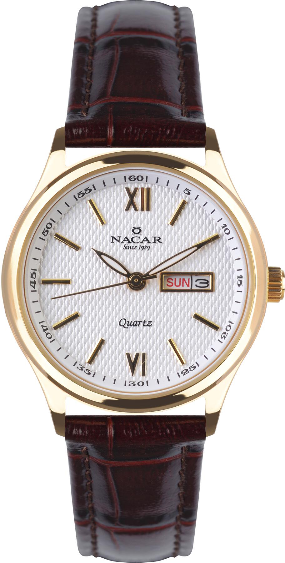 Nacar 31-39B155-DSL2 Takvimli 33 mm Kahverengi Deri Kordon Analog Kadın Kol Saati