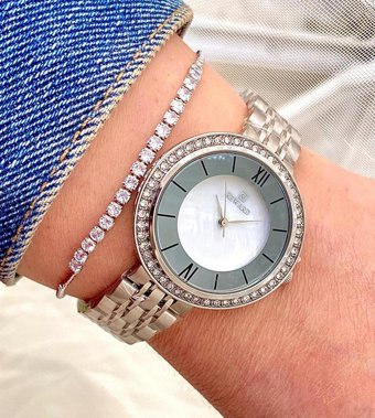 Reward 34 mm Gri Çelik Kordon Analog Kadın Kol Saati