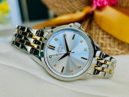 Jg. Polo Club JPC.0423.13795.02 33 mm Altın-Gri Çelik Kordon Analog Kadın Kol Saati