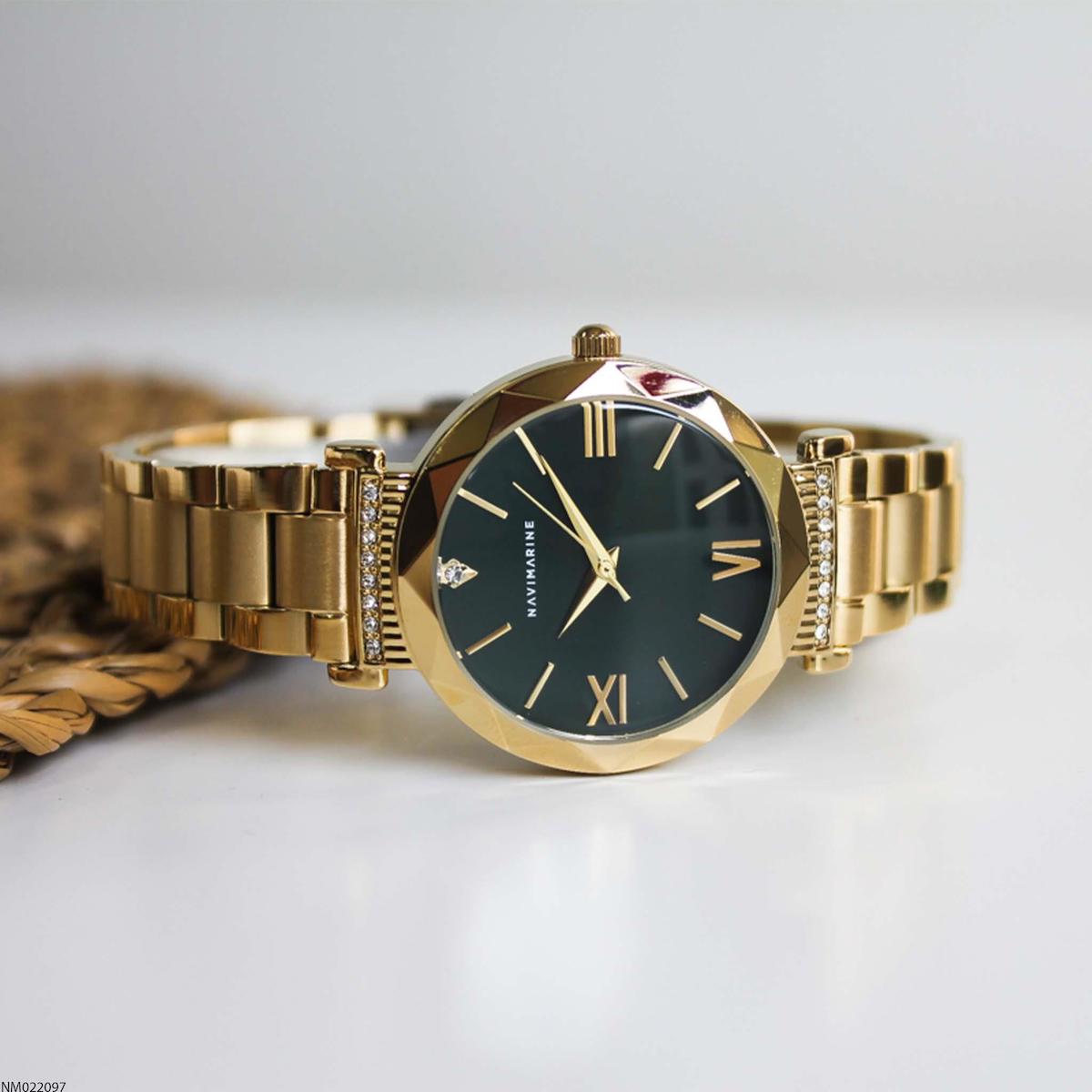 Navimarine NM022097 35 mm Altın Çelik Kordon Analog Kadın Kol Saati