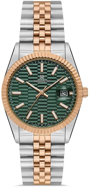 Momentus CW138T-15SR Takvimli 36 mm Gri-Rose Gold Çelik Kordon Analog Kadın Kol Saati