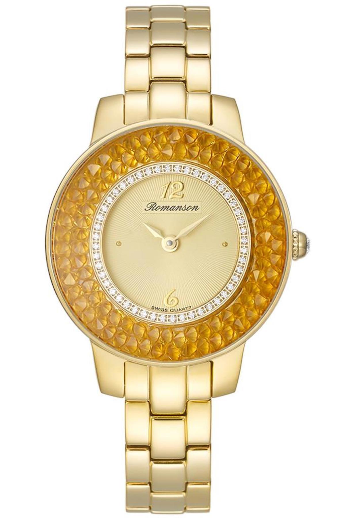 Romanson RM7A29QLGGA8R1 30 mm Altın Çelik Kordon Analog Kadın Kol Saati