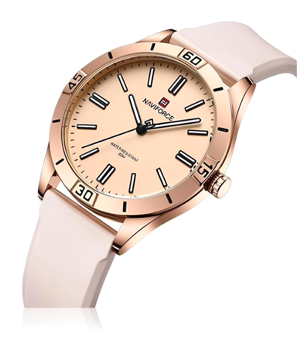 Naviforce NVF000102 36-40 mm Pudra Silikon Kordon Analog Kadın Kol Saati