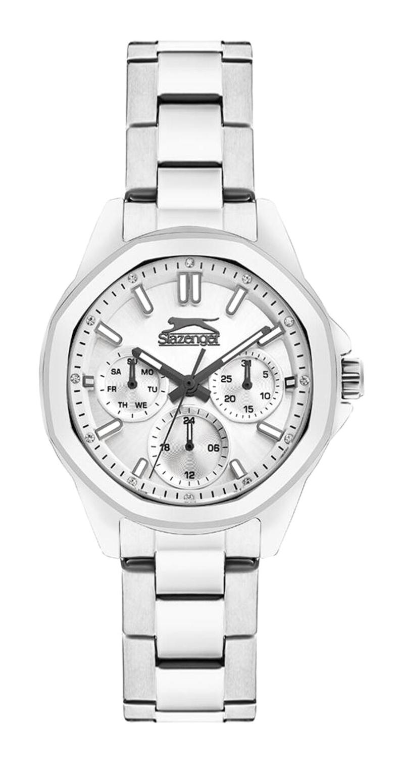 Slazenger SL.09.2290.4.04 Takvimli 36 mm Gri Çelik Kordon Analog Kadın Kol Saati