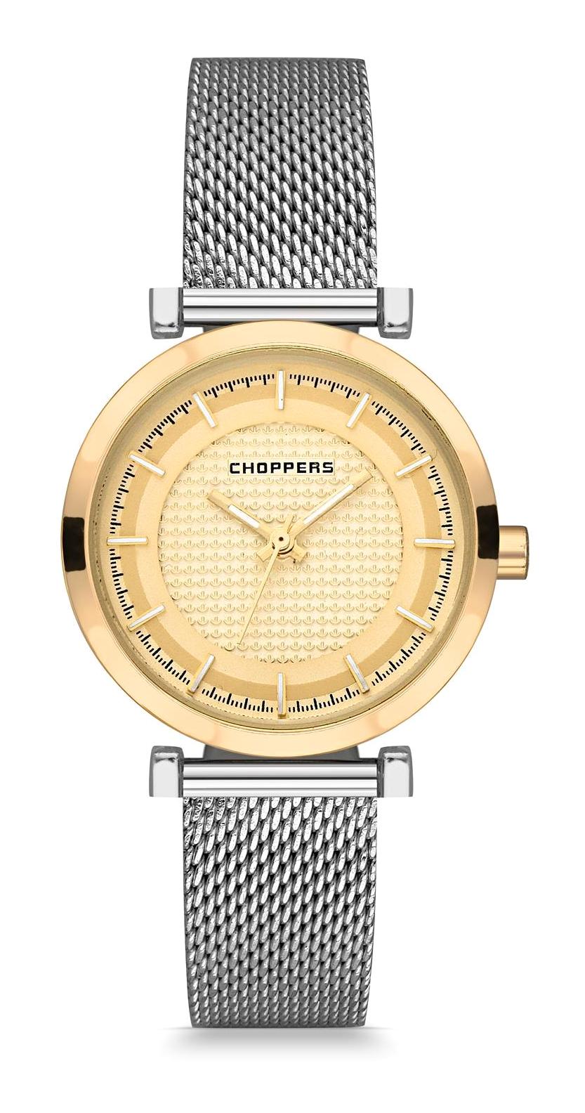 Choppers CBG17222 38 mm Gri Hasır Kordon Analog Kadın Kol Saati