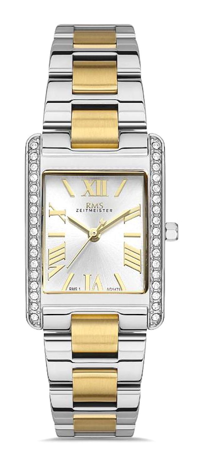 Romanson RMS.1.AG1473.02 24 mm Altın-Gri Çelik Kordon Analog Kadın Kol Saati