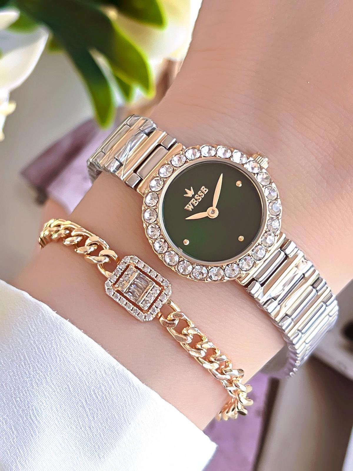Wesse BWWL112105 26 mm Gri Çelik Kordon Analog Kadın Kol Saati