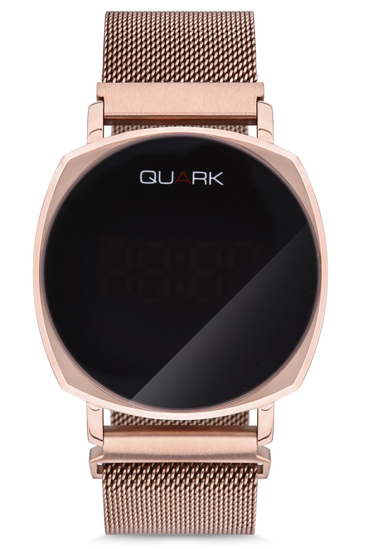 Quark QLD-100RG-1A 42 mm Rose Gold Çelik Kordon Dijital Kadın Kol Saati