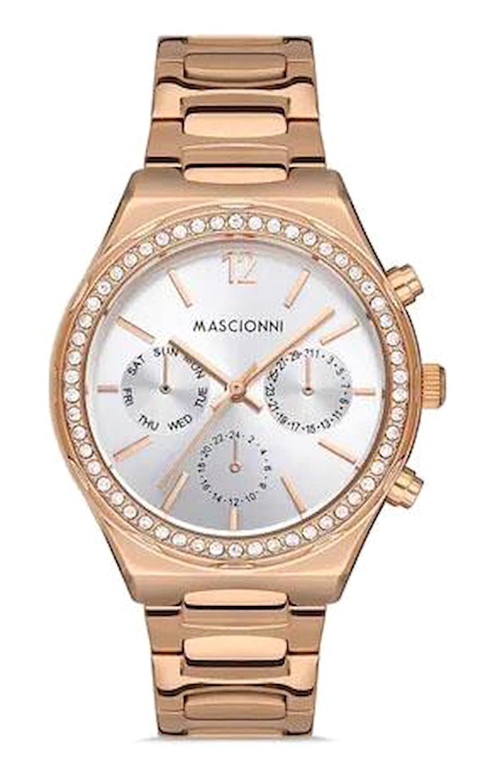 Mascionni M.1.2031.03 Takvimli 38 mm Rose Gold Çelik Kordon Analog Kadın Kol Saati