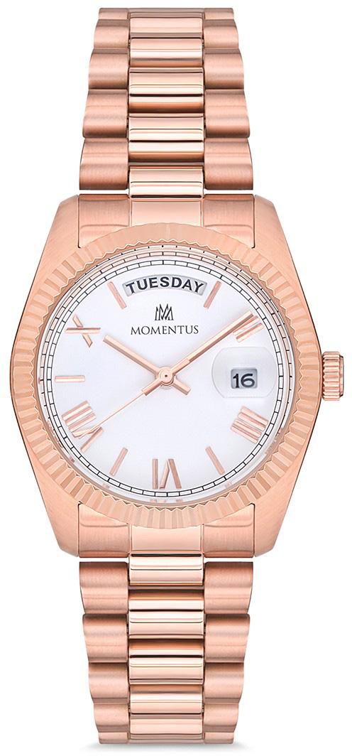 Momentus CW134R-01SR Takvimli 34 mm Rose Gold Çelik Kordon Analog Kadın Kol Saati