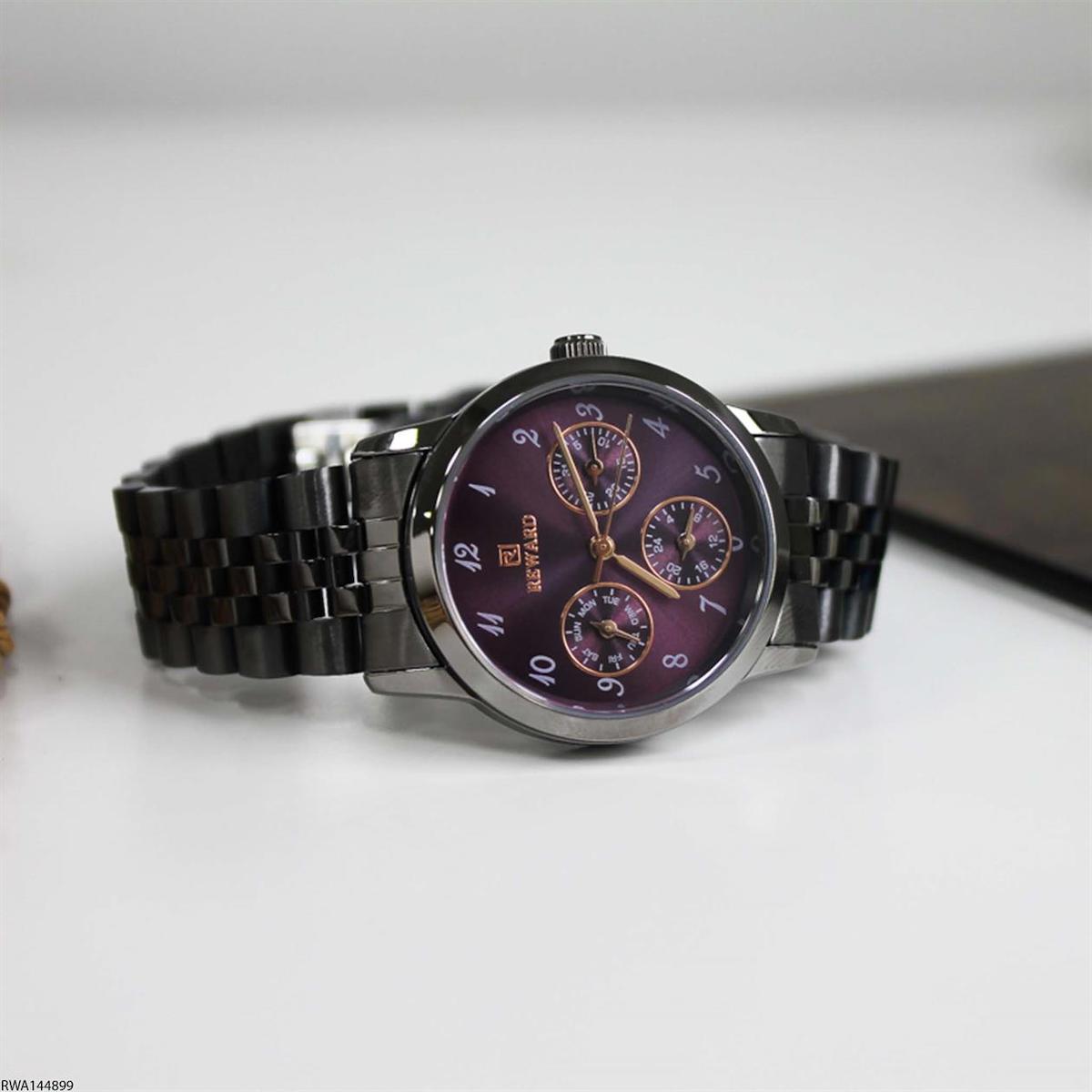Reward RWA144899 Takvimli 34 mm Siyah Çelik Kordon Analog Kadın Kol Saati