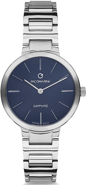 Pacomarine PM.19002.06 35 mm Gri Çelik Kordon Analog Kadın Kol Saati