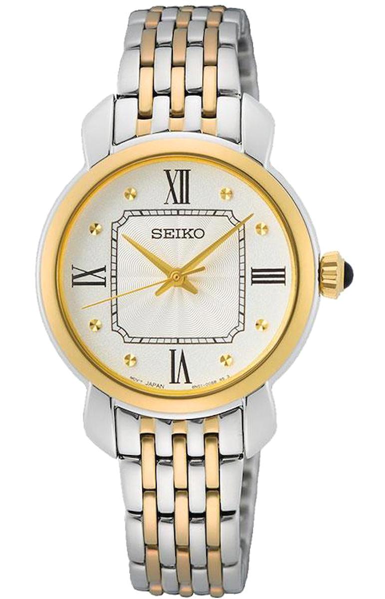 Seiko SUR498P 28 mm Altın-Gri Çelik Kordon Analog Kadın Kol Saati