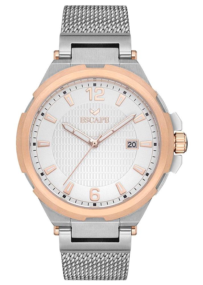 Escape ESCP101601 Takvimli 43 mm Gri Hasır Kordon Analog Kadın Kol Saati
