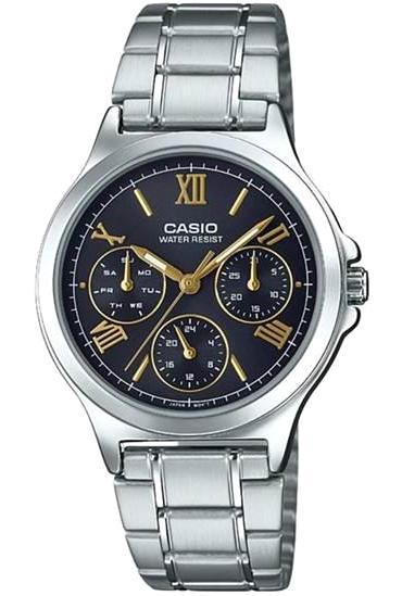 Casio LTP-V300D-1A2 Takvimli 33 mm Gri Çelik Kordon Analog Kadın Kol Saati