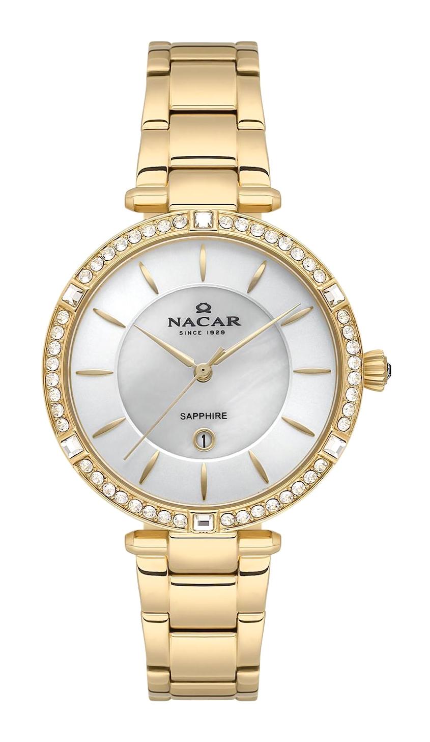 Nacar 3439B662-DSMS Takvimli 33 mm Sarı Metal Kordon Analog Kadın Kol Saati