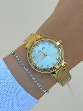 Ferrucci FRC.FT.1.116 34 mm Altın Çelik Kordon Analog Kadın Kol Saati