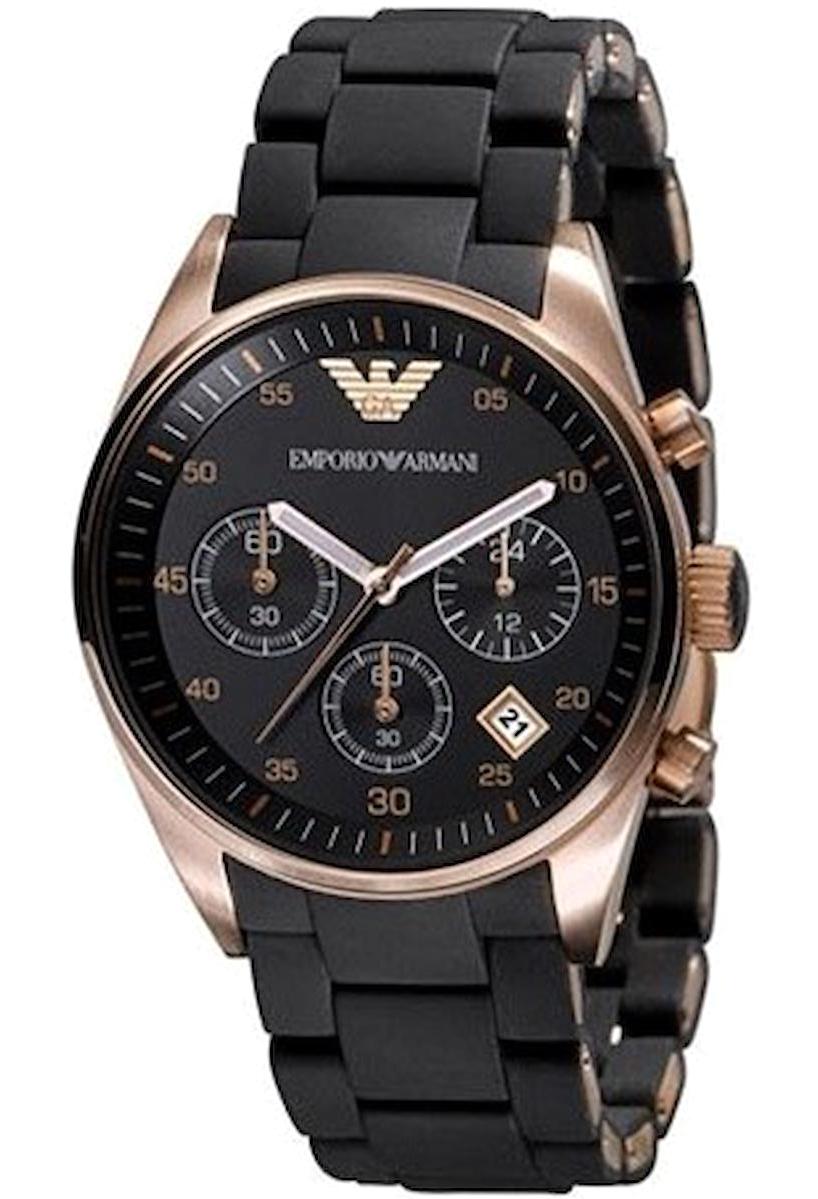 Emporio Armani AR5906 Takvimli 38 mm Siyah Silikon Kordon Analog Kadın Kol Saati