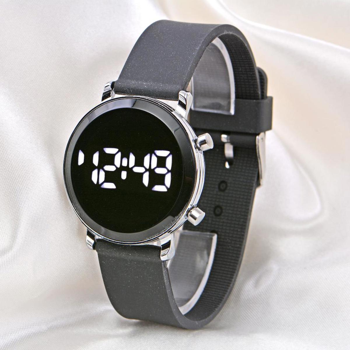 Oleydi Takvimli 36-40 mm Gri Silikon Kordon Dijital Unisex Kol Saati