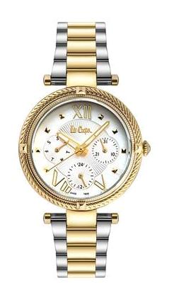 Lee Cooper LC06996.120 Takvimli 40 mm Altın-Gri Metal Kordon Analog Kadın Kol Saati