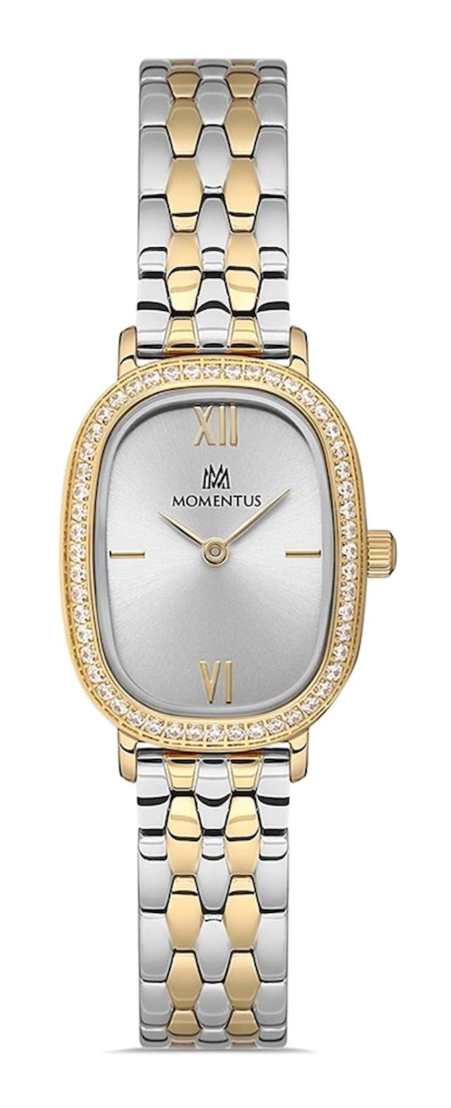 Momentus SS224T-02SG 22-33 mm Altın-Gri Çelik Kordon Analog Kadın Kol Saati