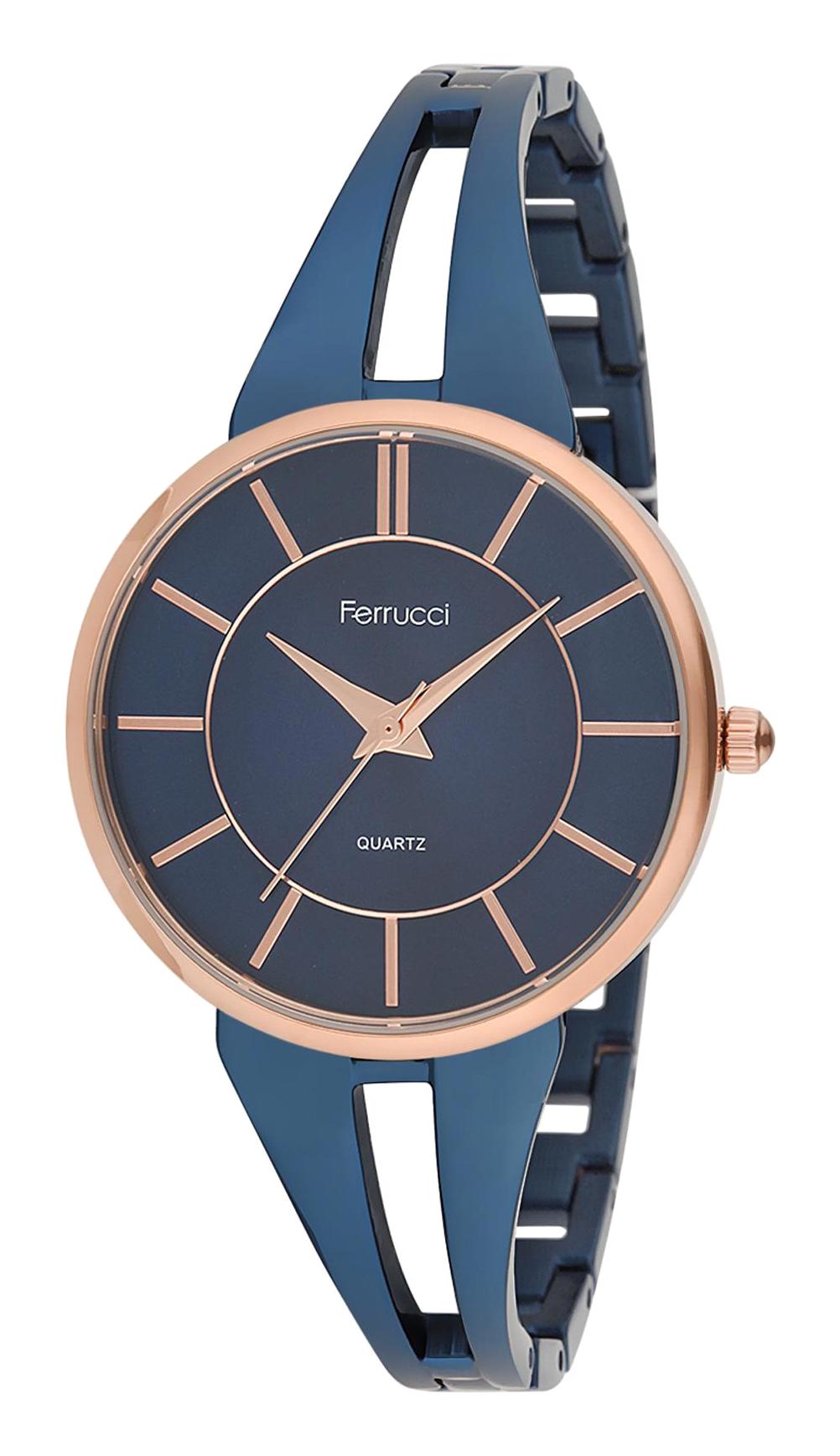 Ferrucci 9FM173 38 mm Lacivert Metal Kordon Analog Kadın Kol Saati