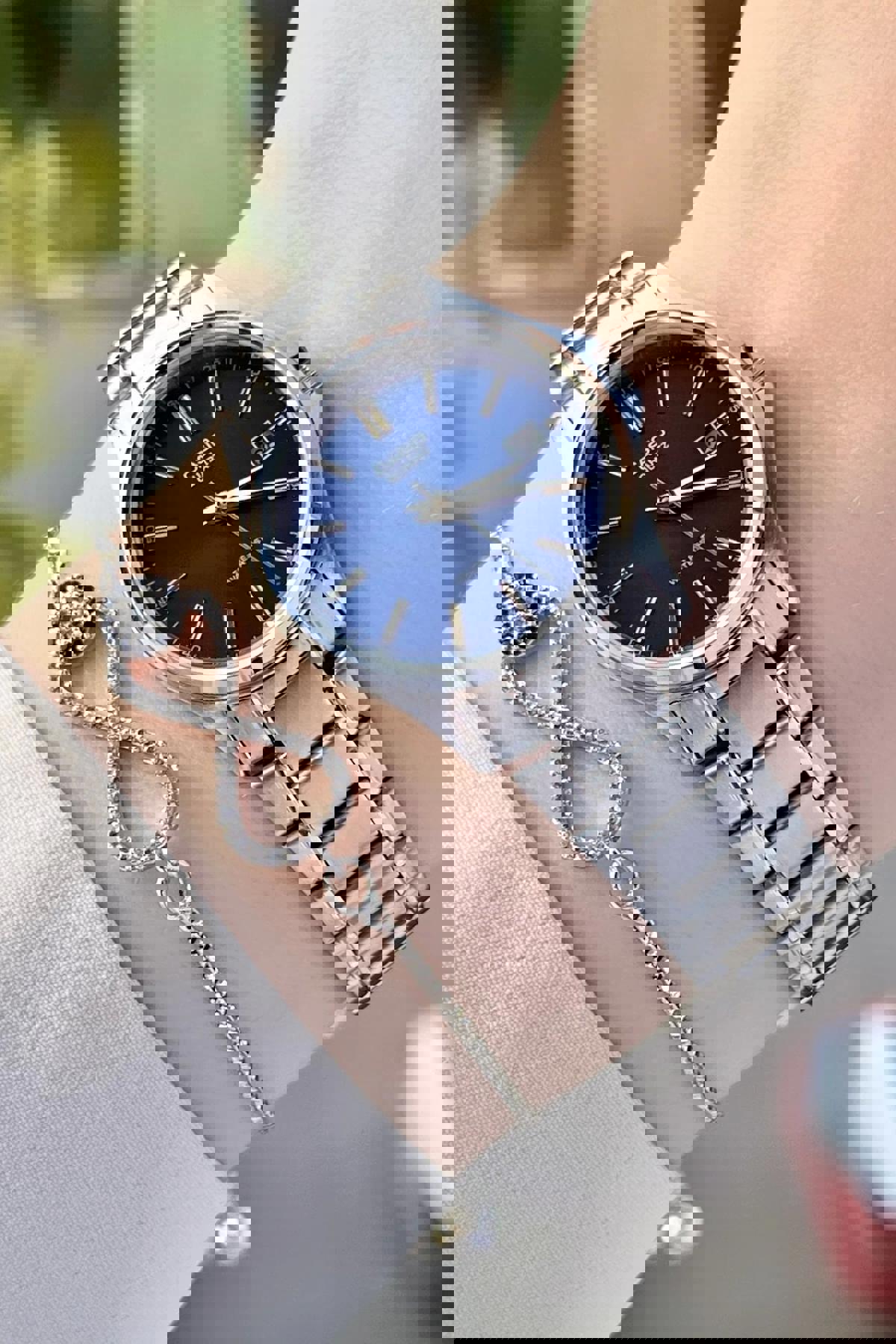 Casio CSISTE63 Takvimli 30 mm Gri Çelik Kordon Analog Kadın Kol Saati