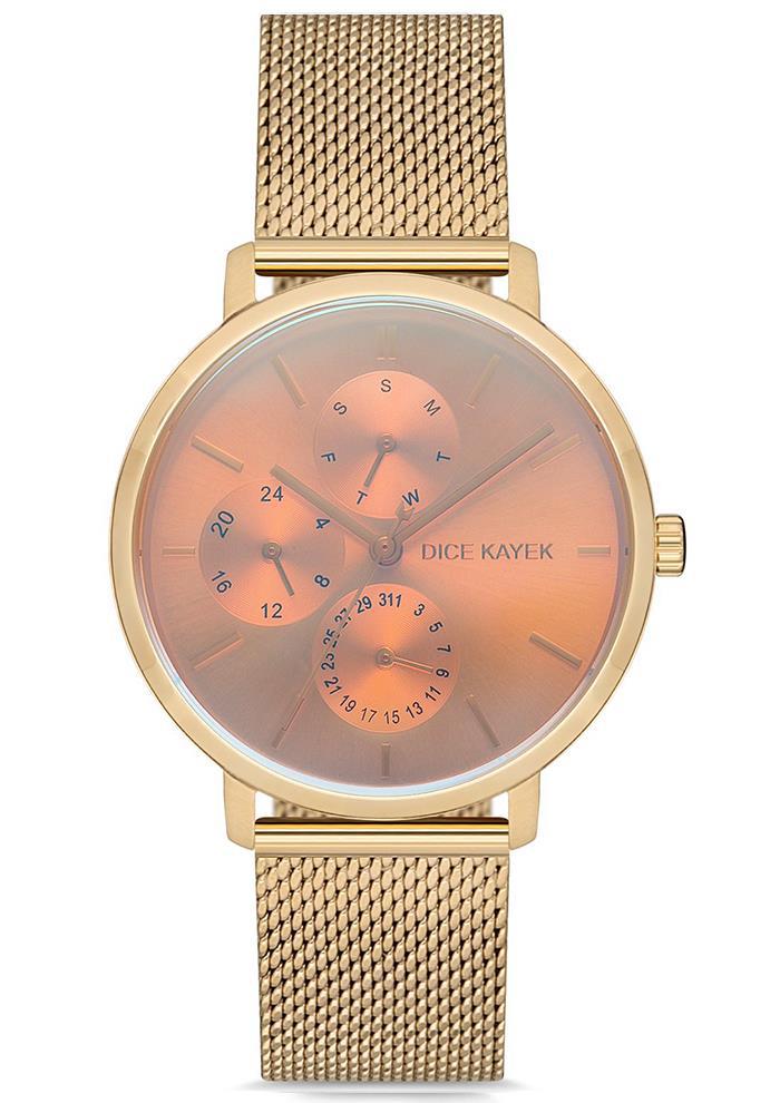 Dice Kayek DK.1.AG1242.04 30 mm Altın Çelik Kordon Analog Kadın Kol Saati