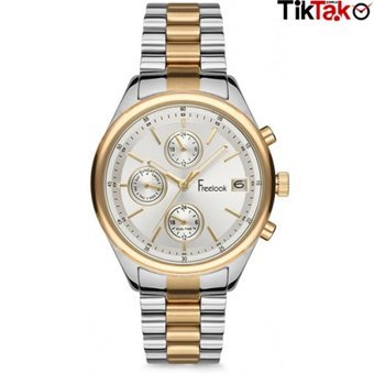Freelook F.11.1005.02 36 mm Altın-Gri Çelik Kordon Analog Kadın Kol Saati