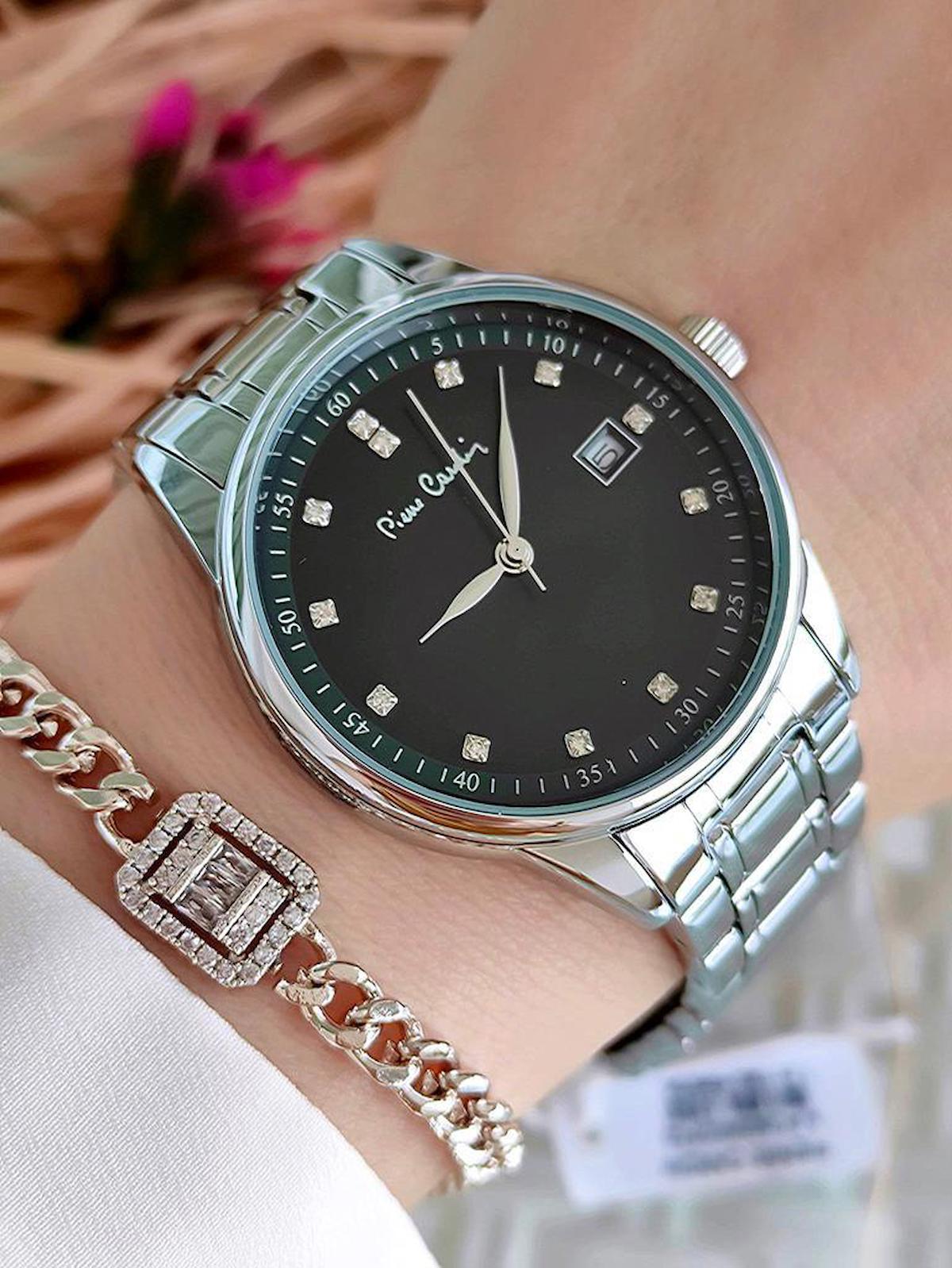 Pierre Cardin 800602F03 Takvimli 36 mm Gri Çelik Kordon Analog Kadın Kol Saati