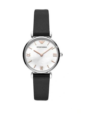 Emporio Armani AR90002W 40 mm Siyah Deri Kordon Analog Kadın Kol Saati