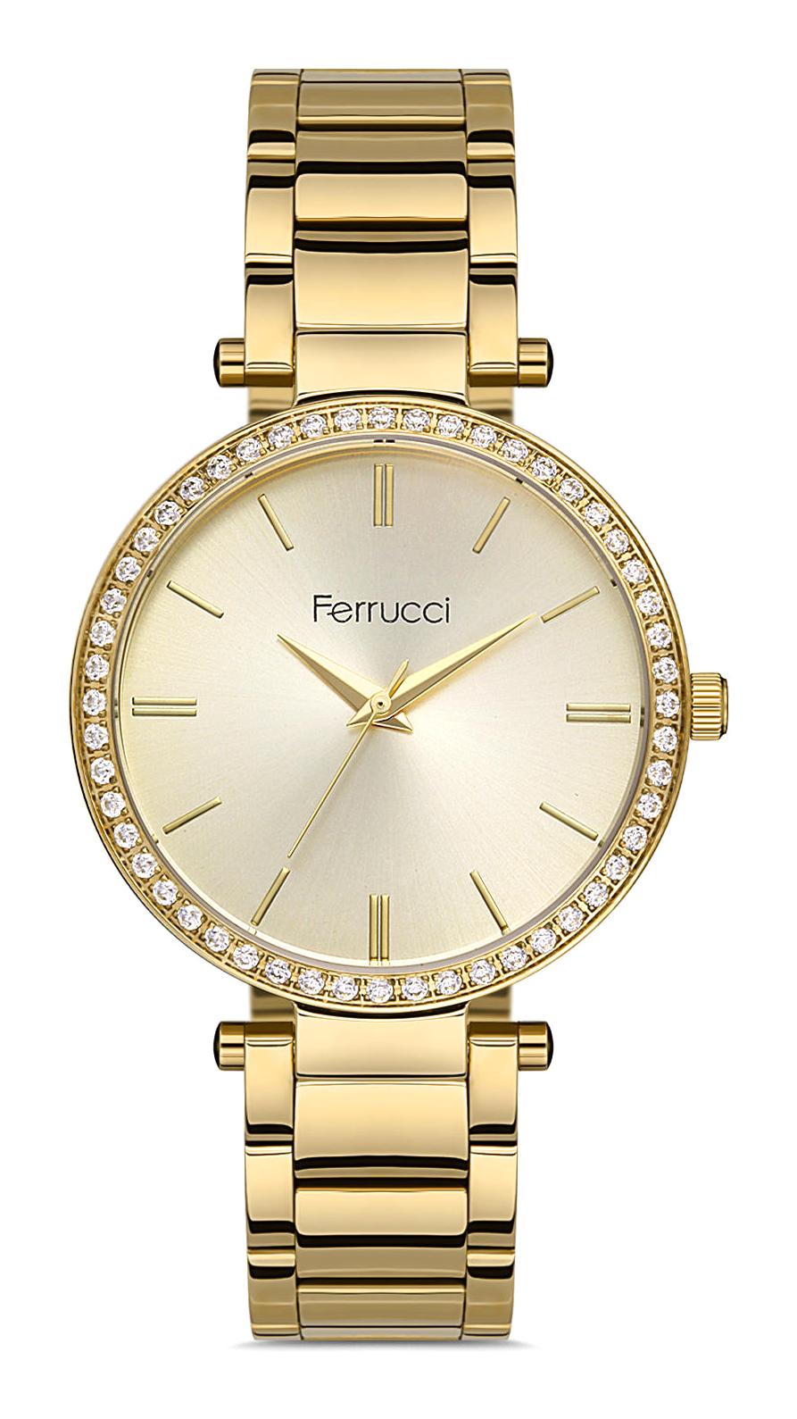 Ferrucci FFQ111614.A7 35 mm Altın Metal Kordon Analog Kadın Kol Saati