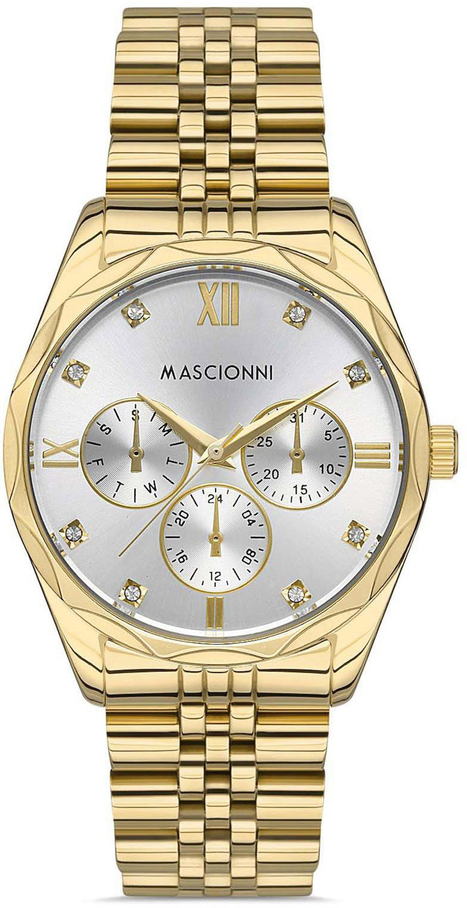 Mascionni M.1.2141.02 Takvimli 36 mm Altın Çelik Kordon Analog Kadın Kol Saati