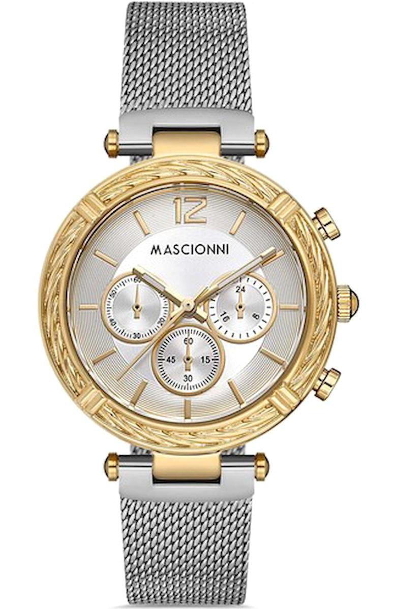 Mascionni M.1.1975M.03 Takvimli 38 mm Gri Çelik Kordon Analog Kadın Kol Saati