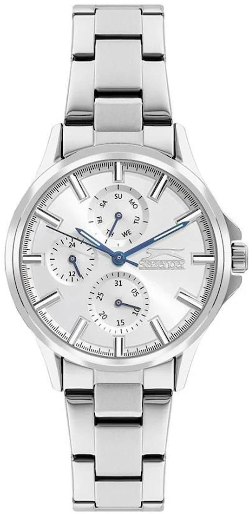 Slazenger SL.09.2192.4.04 Takvimli 36 mm Gri Çelik Kordon Analog Kadın Kol Saati