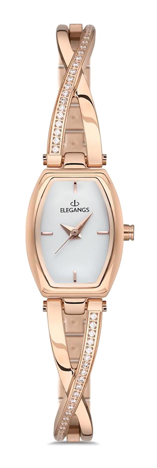 Elegangs EL2455.3 20 mm Rose Gold Çelik Kordon Analog Kadın Kol Saati