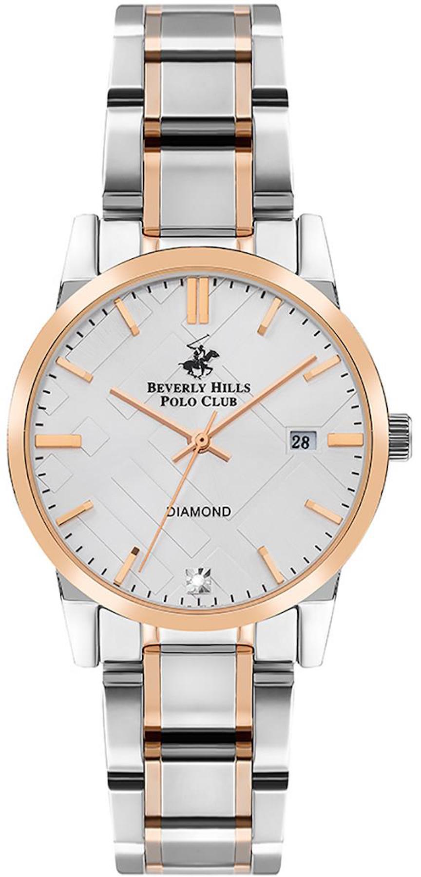 Beverly Hills Polo Club BP3398C.530 35 mm Gri Çelik Kordon Analog Kadın Kol Saati