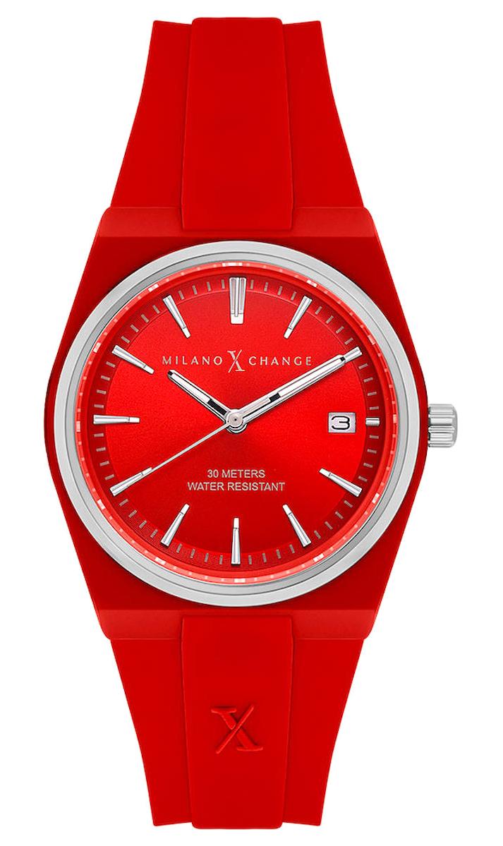 Milano X Change MXL5111 Takvimli 34 mm Kırmızı Silikon Kordon Analog Kadın Kol Saati