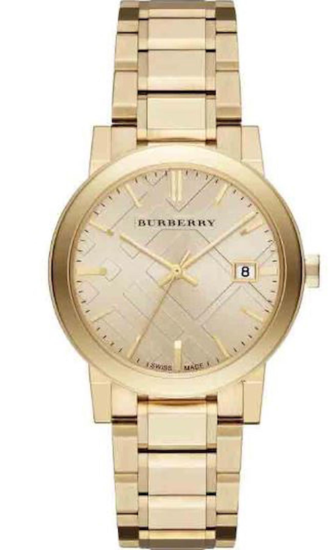 Burberry BU9033 Takvimli 38 mm Altın Çelik Kordon Analog Kadın Kol Saati